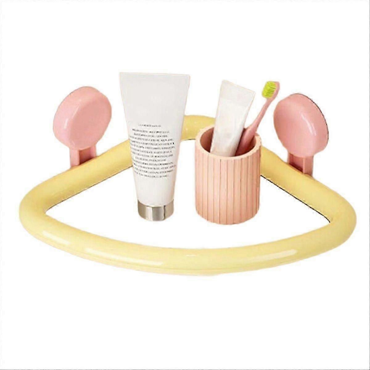 Dopamine Color Triangle Shower Shelf - Wall Mounted, Drainable, Punch-Free Corner Storage