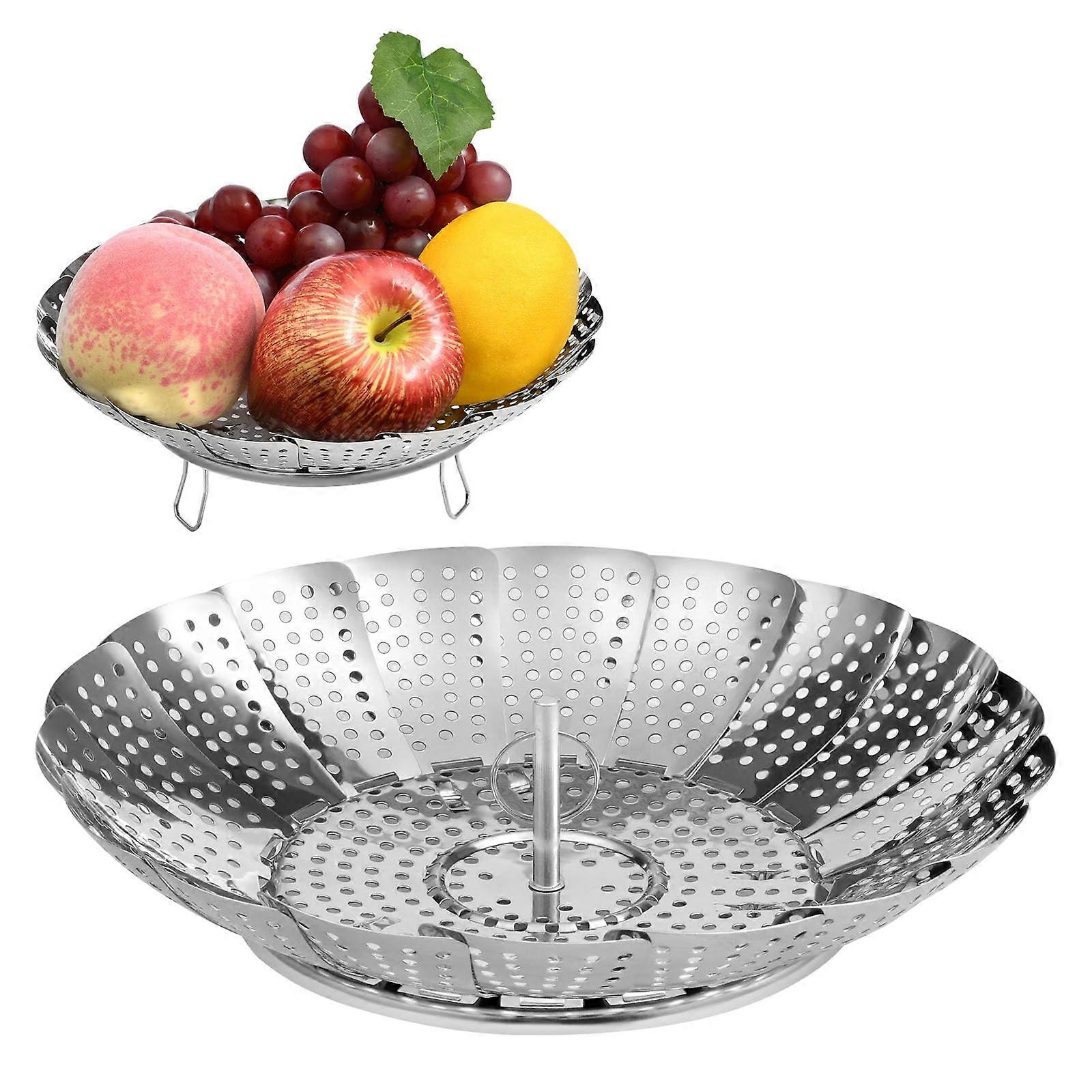 Vegetable Steamer Basket Stainless Steel Adjustable Folding Insert for Pots and Pans Cooking