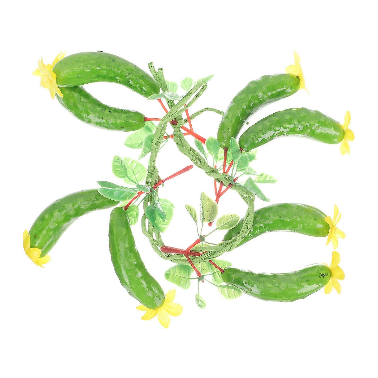 Artificial Cucumber Strings Decorative Lifelike Cucumber Strings 6Pcs