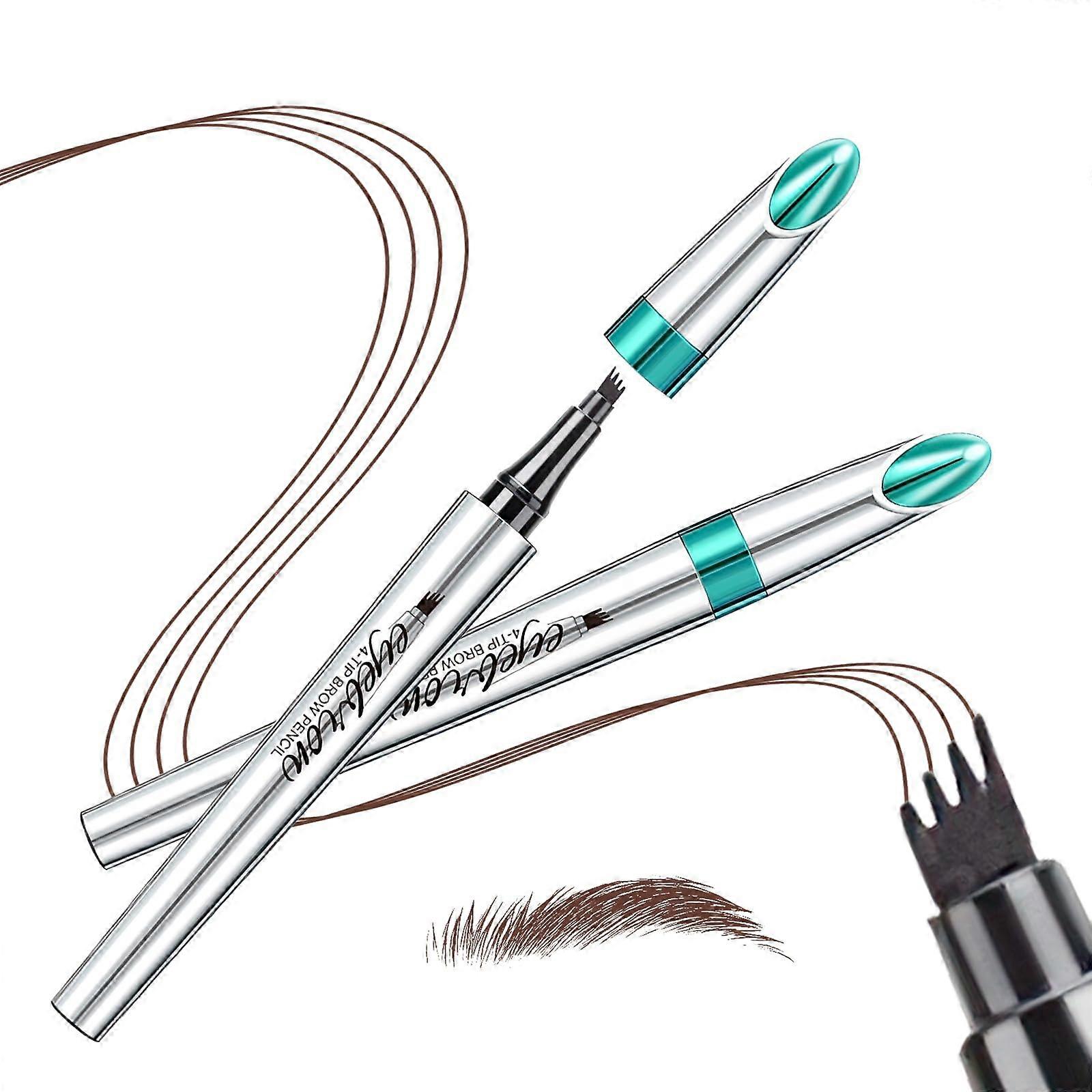 Waterproof Microblading Eyebrow Pencil with 4 Fork Tip for Natural Long Lasting Sweatproof Brows