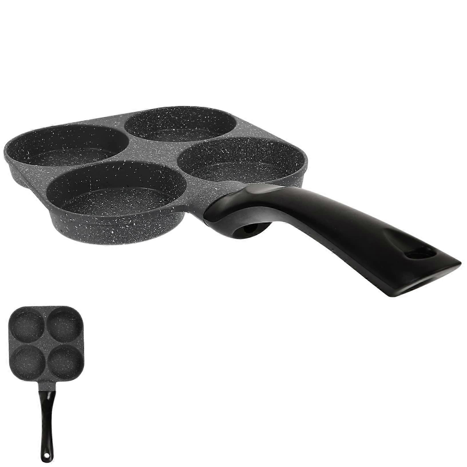 Non Stick Omelette Pan with Four Slots, Quick Heat Transfer, Easy Clean for Breakfast Cooking