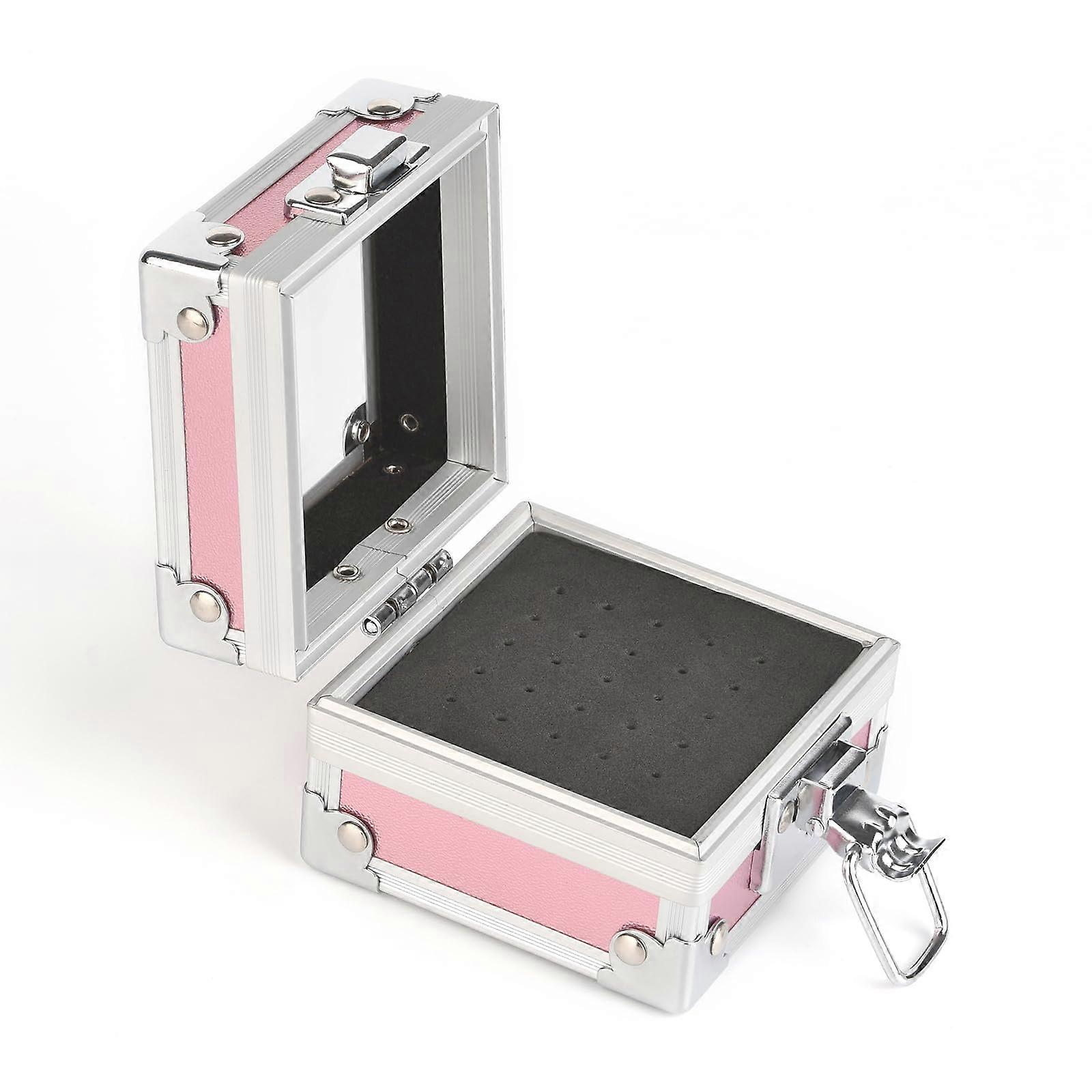 Nail Drill Bits Holder with 25 Holes Organizer, Pink Storage Case for Secure and Quick Access