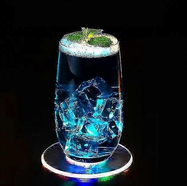 Led Colorful Coaster 2 Pcs Drinks Coasters