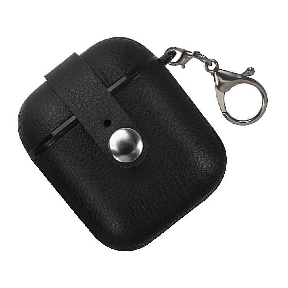 Wireless Earphone Case Black PU Earphone Protector Compatible with AirPods 2Pcs