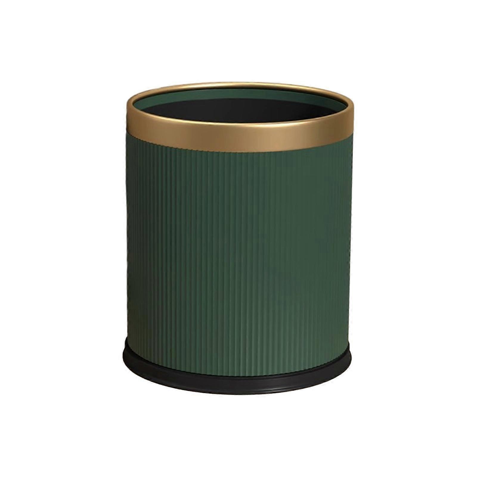 Open  Trash Can with Large Capacity for Kitchen Bathroom and Home Use, Compact Deep Green Bin