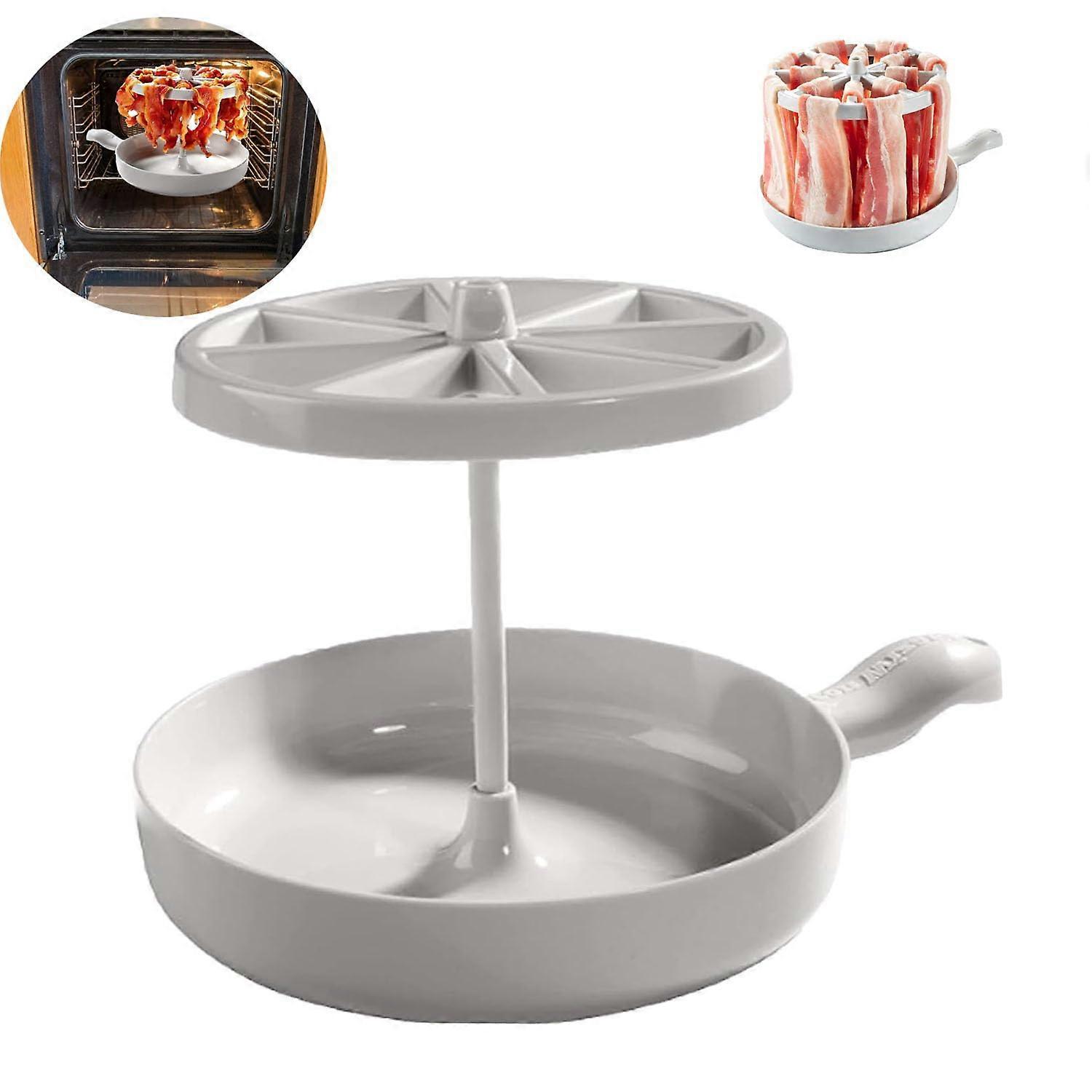 Microwave Bacon Cooker Tray with BuiltIn Grease Strainer for Fast Crispy Bacon