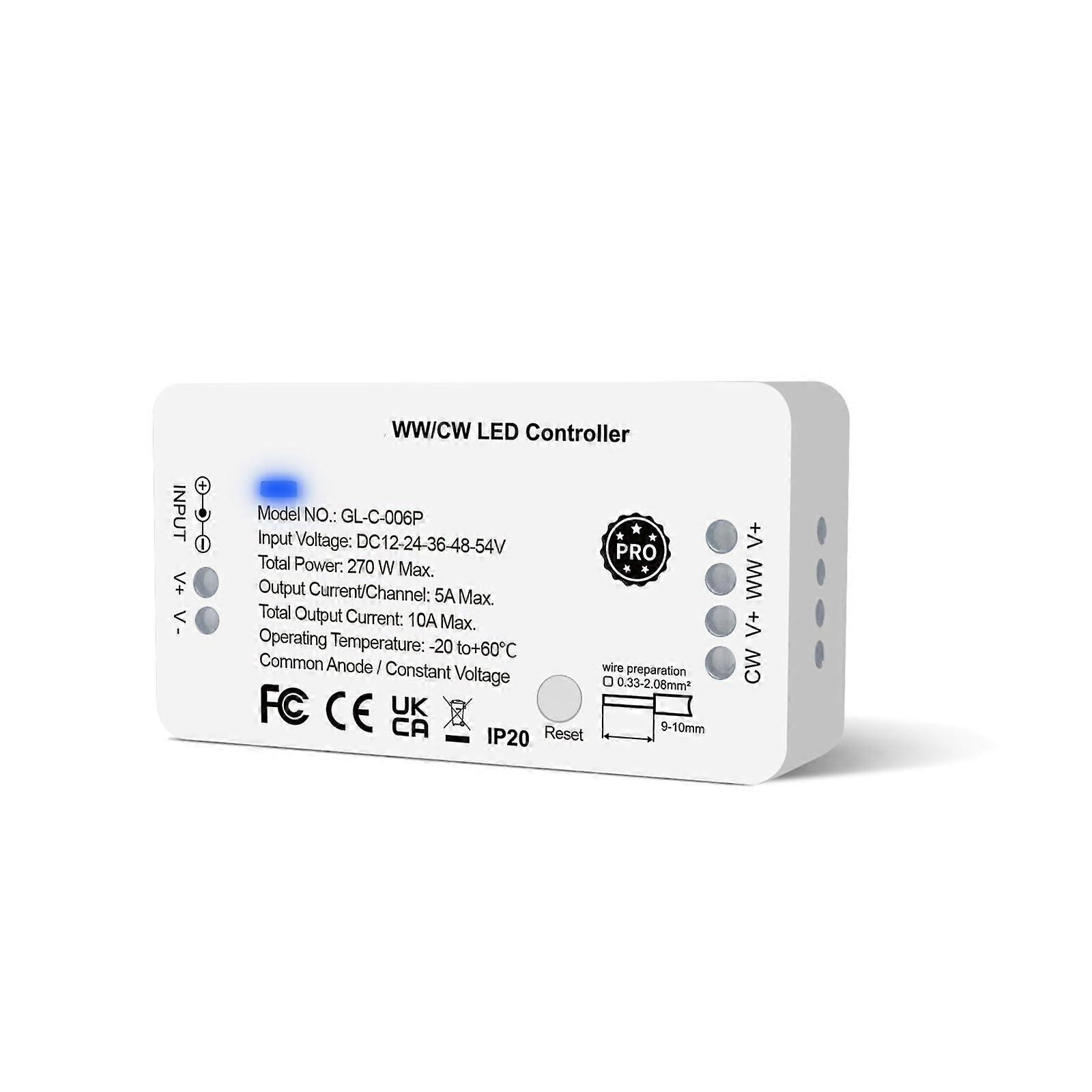 3.0 LED Light Strip Controller with WWCW Dimming and Smart App Control, Quick Reset Function