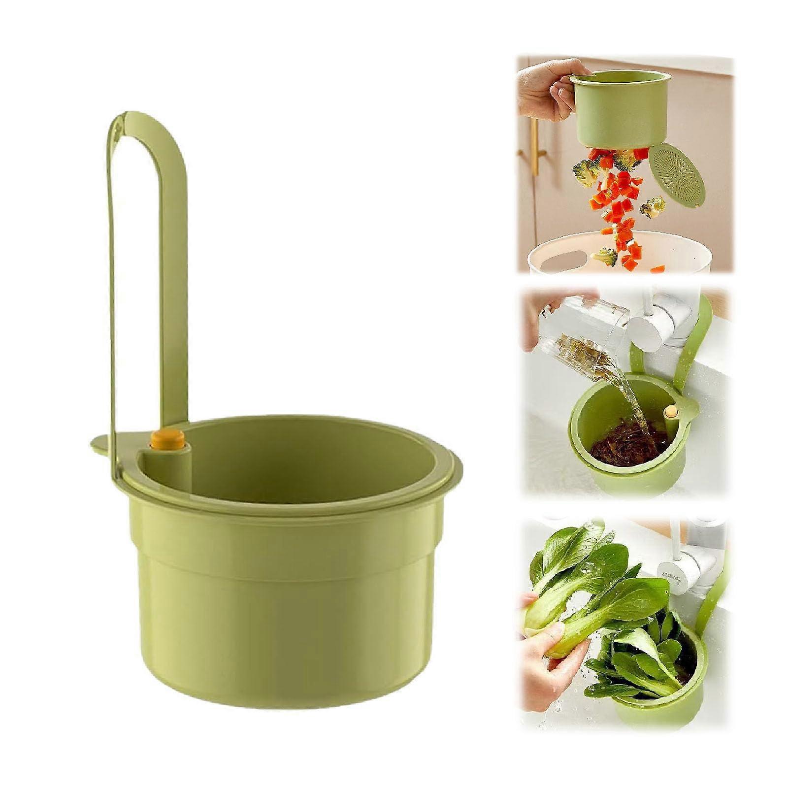 SelfCleaning Kitchen Sink Strainer Basket with FaucetHanging Design and Bottom Release Filter 1PC