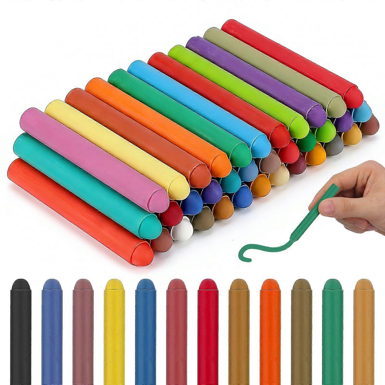 48Pcs Water Soluble Chalks Comfortable Grip Chalks Blackboard Chalks with Chalk Holders for Office