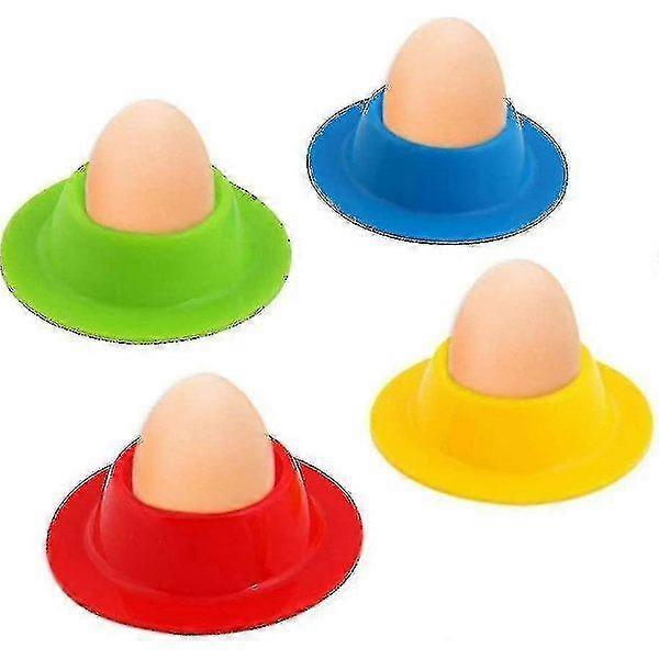 4 colorful silicone egg cups