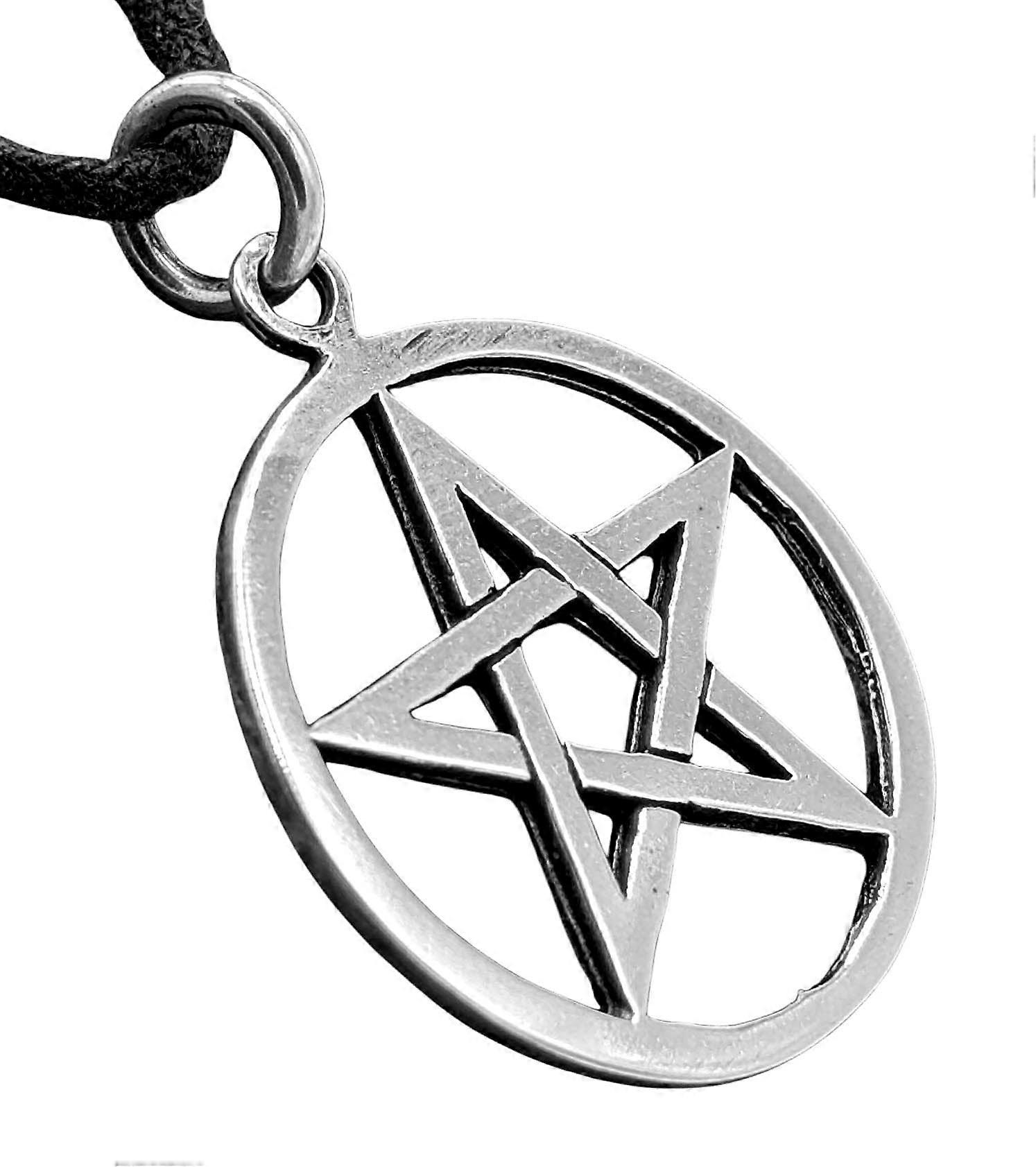 Pentagramm 49 Mit Schlangenkette - Silber