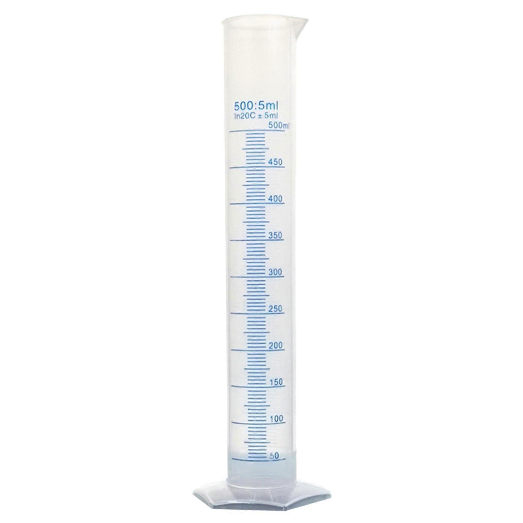 500ml Plastic Graduated Measuring Cylinder with Clear Scale for Science Experiments and Hydrometer Tests