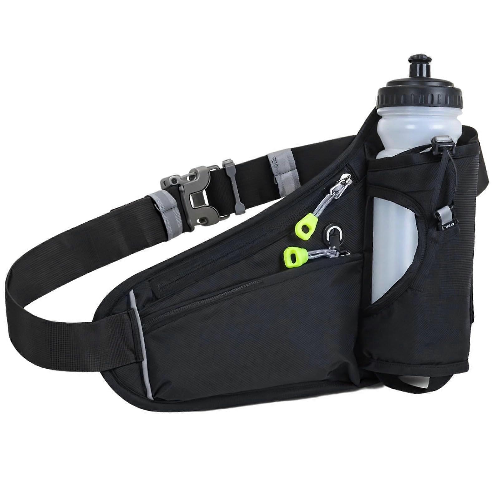 Running Belt with Waterproof Storage, QuickAccess Bottle Holder and Reflective Safety Strips