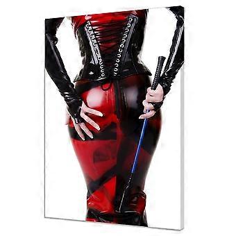 Fetisjvrouw in leren dominatrixkleding, erotisch puzzelspel voor volwassenen en kinderen H2536
