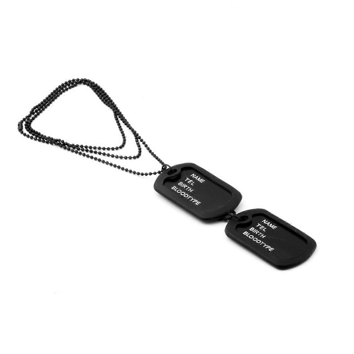 Collier avec plaque d'identification militaire pour chien, noir.