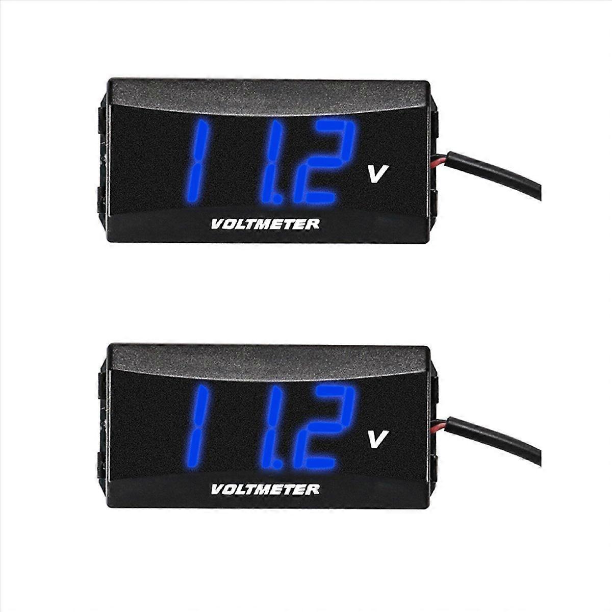 Motorcycle Mini LED Digital Voltmeter Voltage Tester 12V-80V Blue