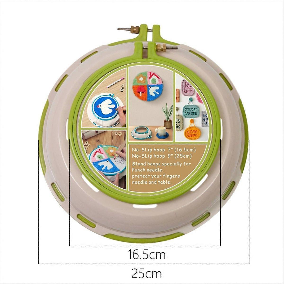 Round Embroidery Pot Double Layer ABS Plastic Frame DIY Light Green