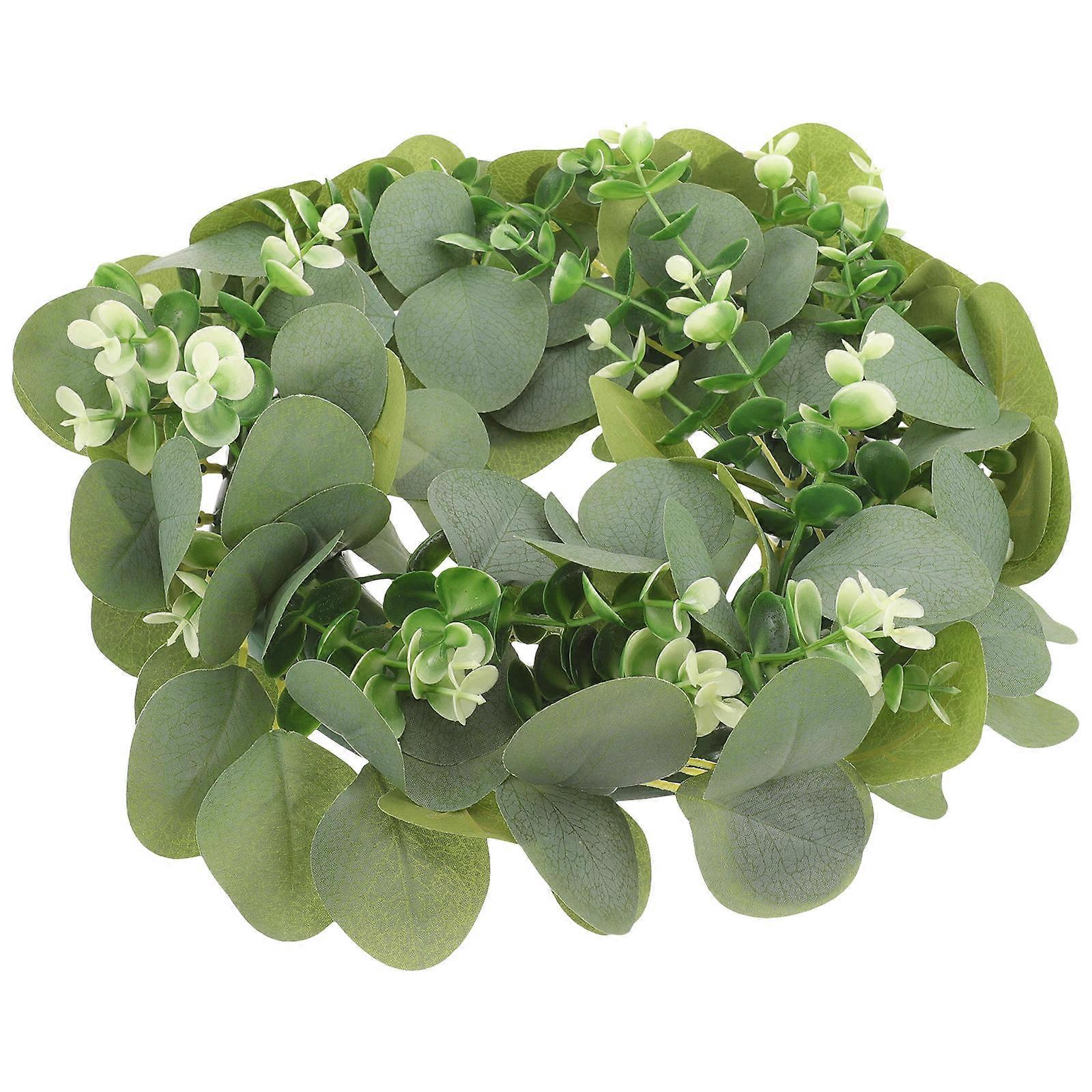 Simulation Eucalyptus Wreath Front Door Hanging Decor 1 Piece Green Leaf