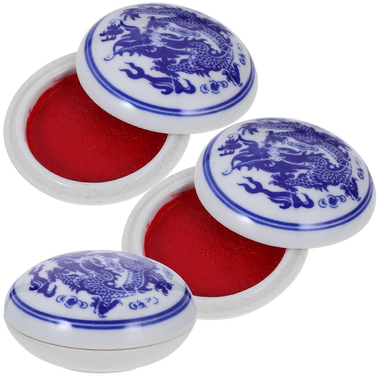 Pattern Ink Pad Ceramic Inkpad for Painting Use 3Pcs