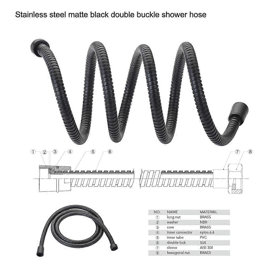 Bath Shower Attachment Stainless Steel Hand Held Sprayer Water-Saving 1Set