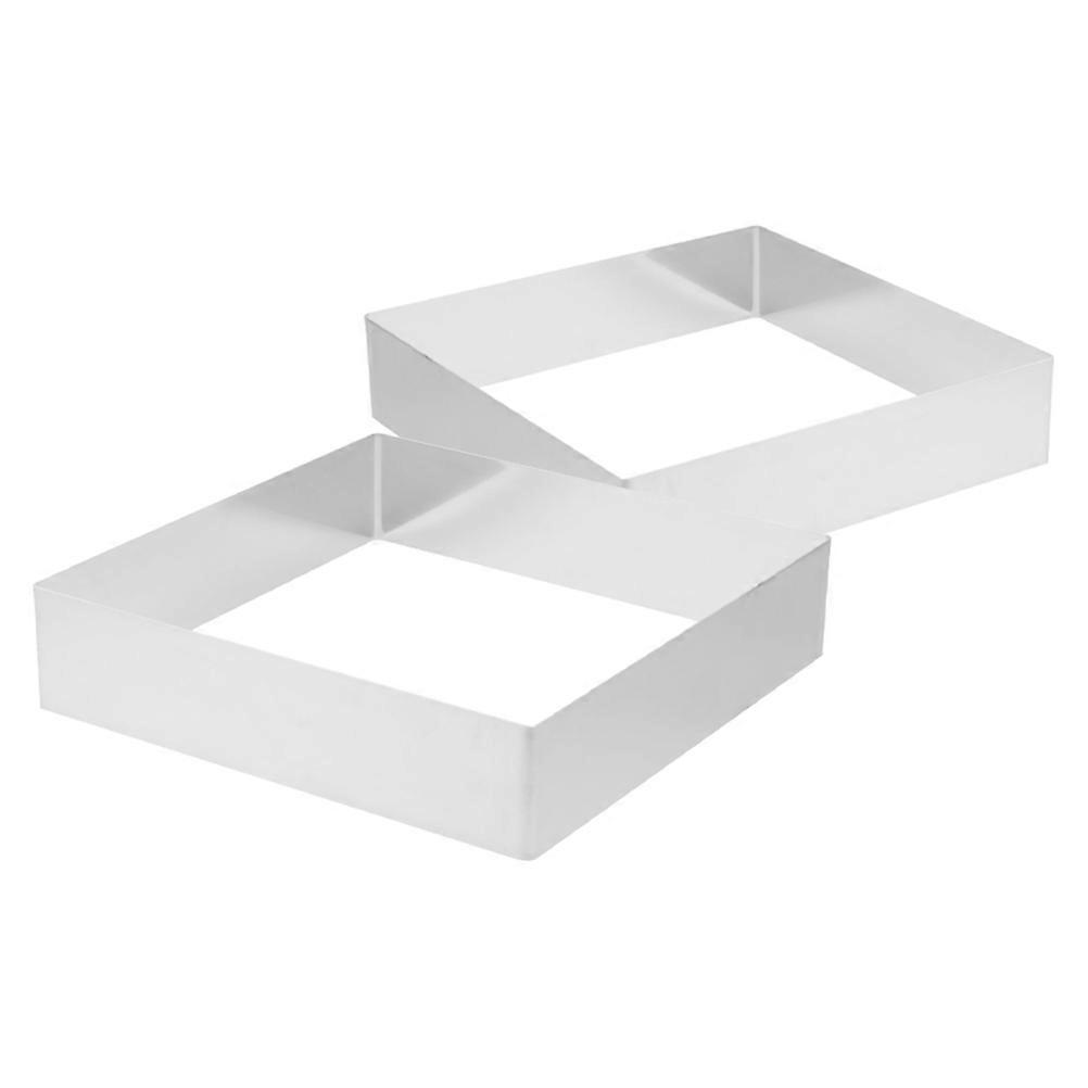 Square Mousse Ring Stainless Steel Cake Mold for Baking 2Pcs Precise Pastry Tools