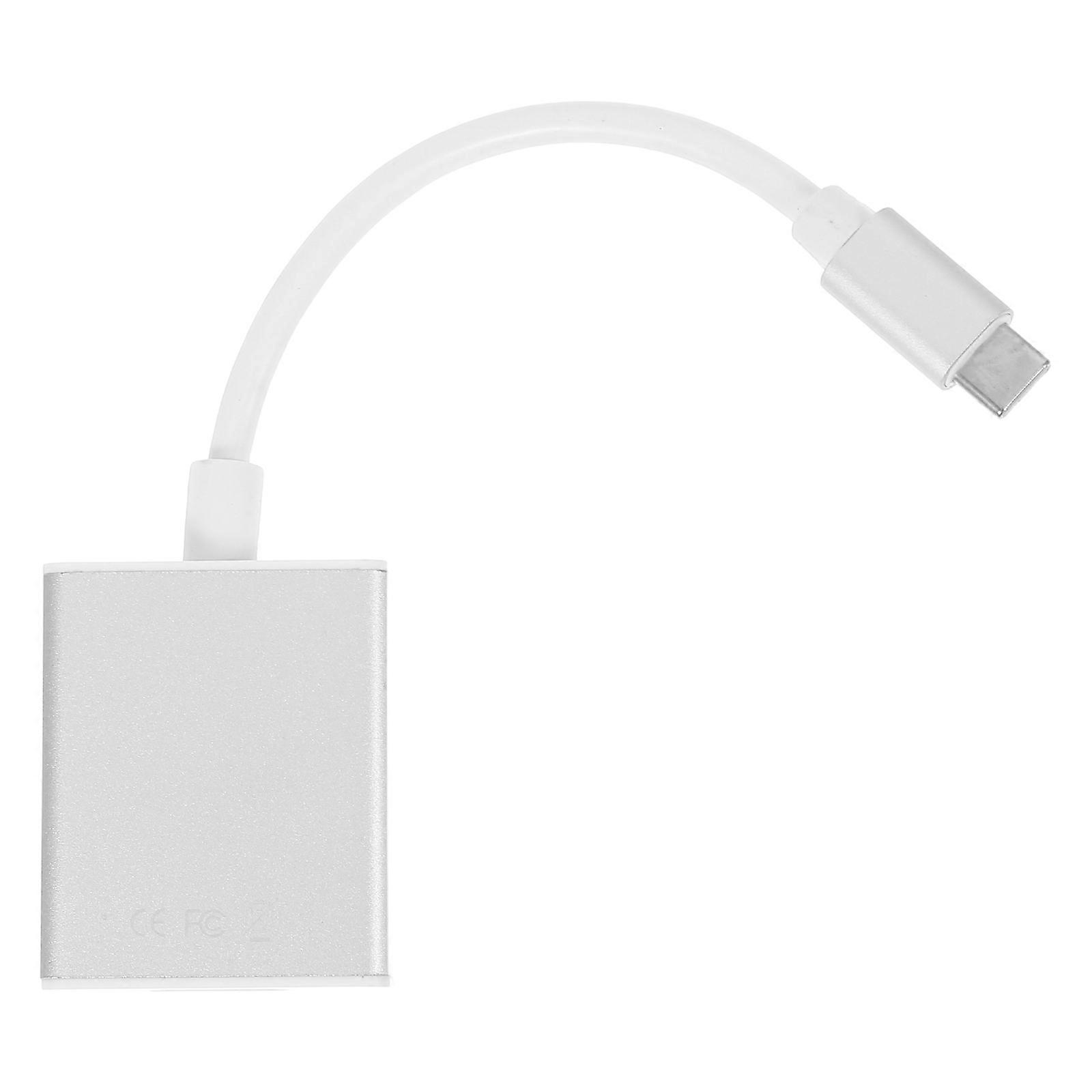 Type-C to Cable USB-C Adapter for Data Transmission 1080P 4K Silver