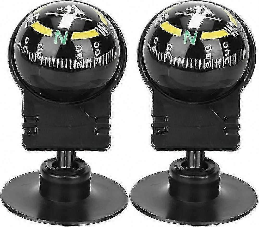 2-Pack Car Mount Compass with Suction Cup, Ball Direction Indicator for Vehicles