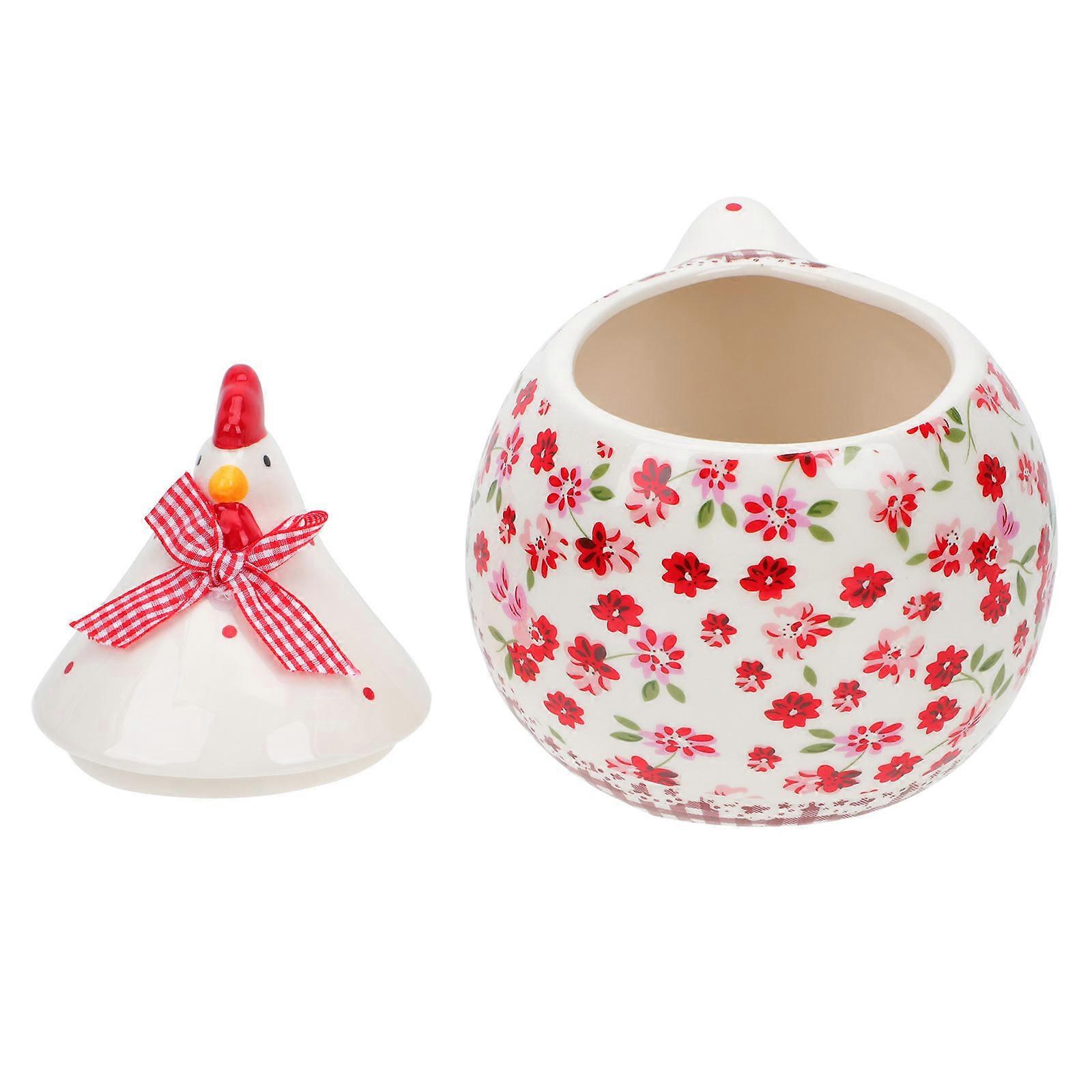 Hen Shaped Jar Ceramic Container for Home Storage Easter Ceramic Holder