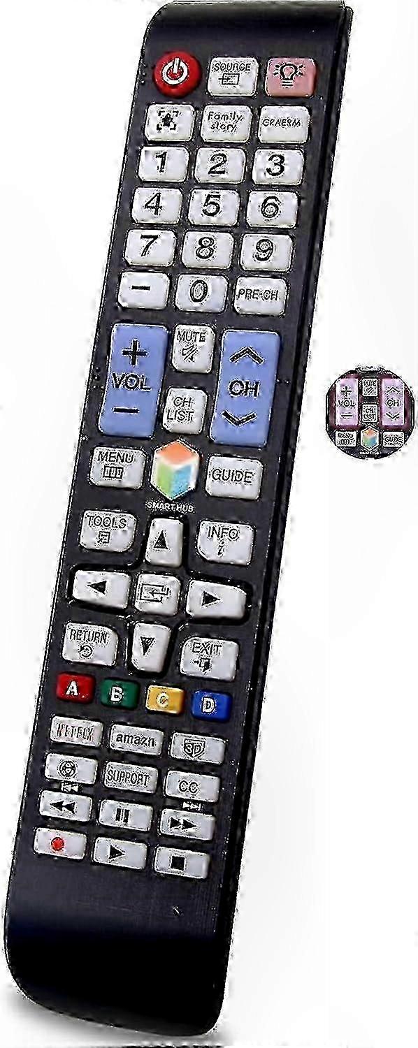 Universal Backlit Remote Control for LED Smart TVs with Video Hub Button 1012 Replacement
