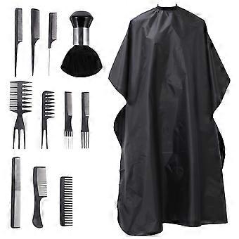 Haircut Comb and Hair Oil Treatment Shawl Set for Salon Use Black