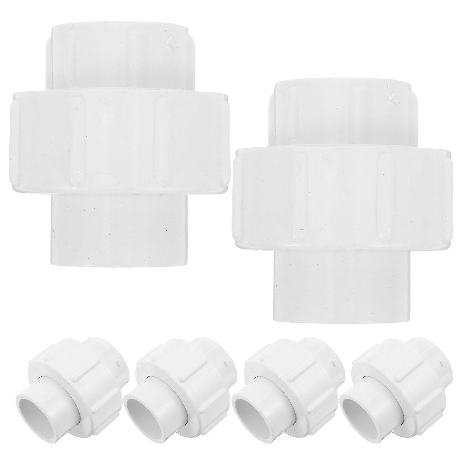 PVC Pipe Connector Coupling for Water Fitting 6Pcs Durable White Pipe Adapter