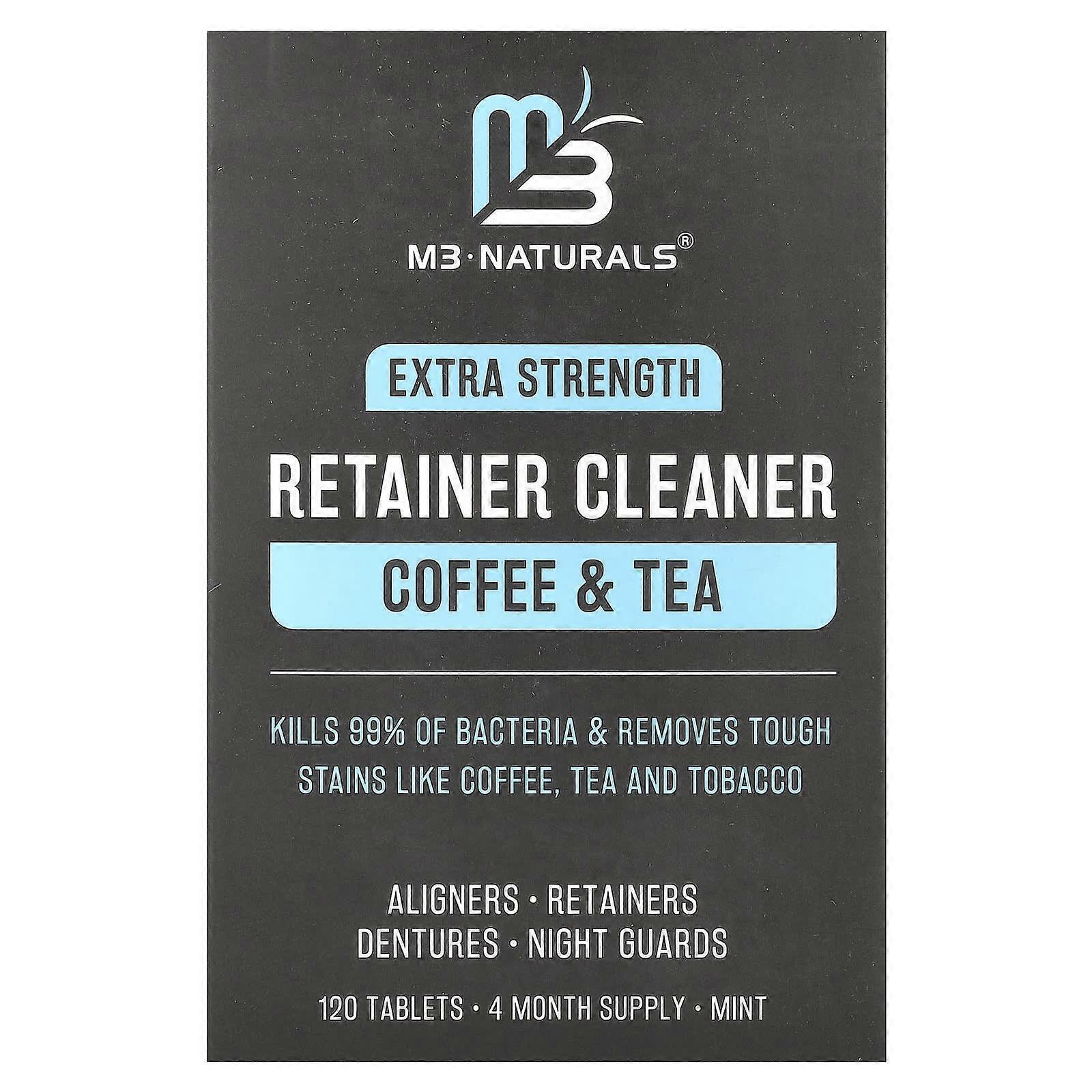 M3, Retainer Cleaner, Coffee & Tea, Mint, 120 Tablets