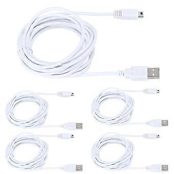 5stk 3m USB-datakabel til WIIU Game Host Console opladningslinje kabel spil tilbehør
