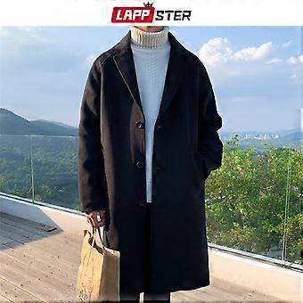 Men Korean Fashion Winter Jacket Coats 2023 Wool Coat Mens Oversized Harajuku Overcoat Male Japanese Streetwear Jackets