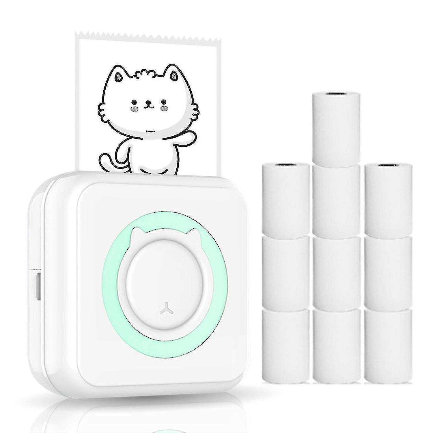 Functal Portable Mini Wireless Photo Printer With 10 Rolls