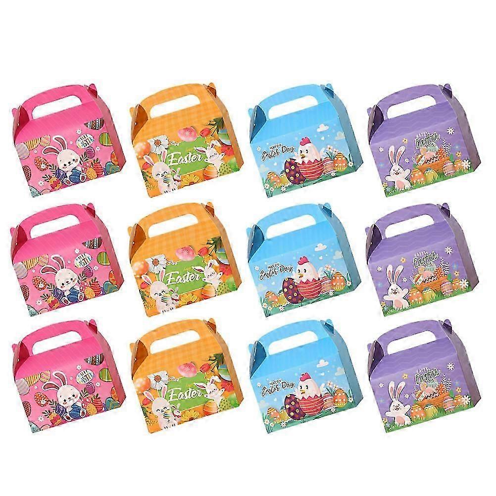 Handheld Paper Packaging Boxes | Assorted Color | 16x16x9cm | Multipurpose | 12Pcs