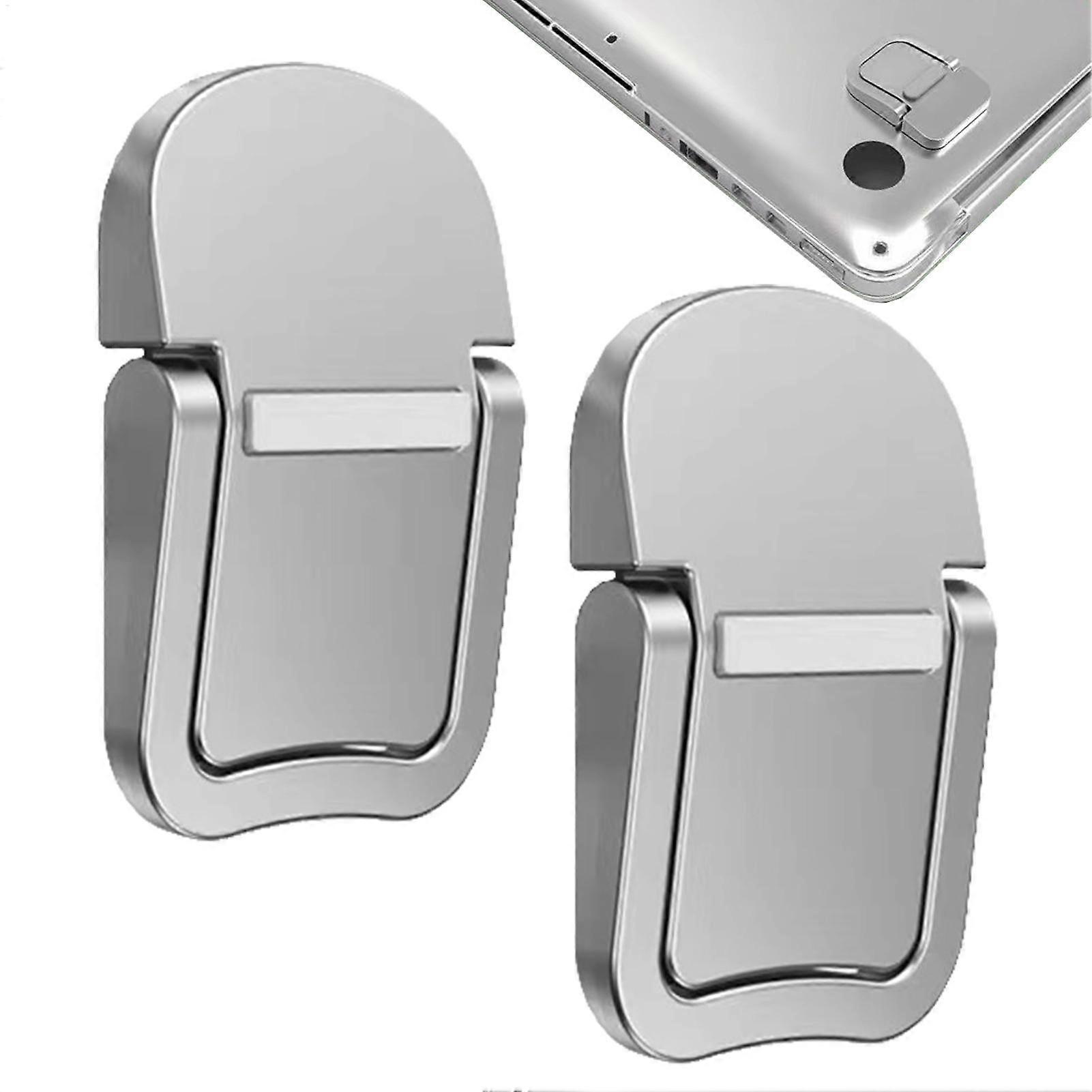 2Pcs Mini Foldable Laptop Stand Portable Computer Keyboard Riser with Adjustable Angles Self-Adhesive Invisible Notebook