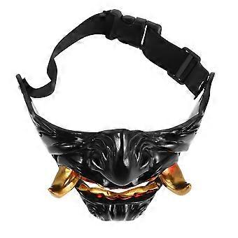 Giapponese Oni Hannya Mezza Maschera Facciale Spaventoso Samurai Demone Maschera Halloween Party Foto Prop Cosplay Costume Accessori per Bambini e Adulti