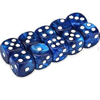 10PCS Polyhedral Dice 16mm Acrylic Dice Game Dice compatible with Dice Table Games (Blue Black)