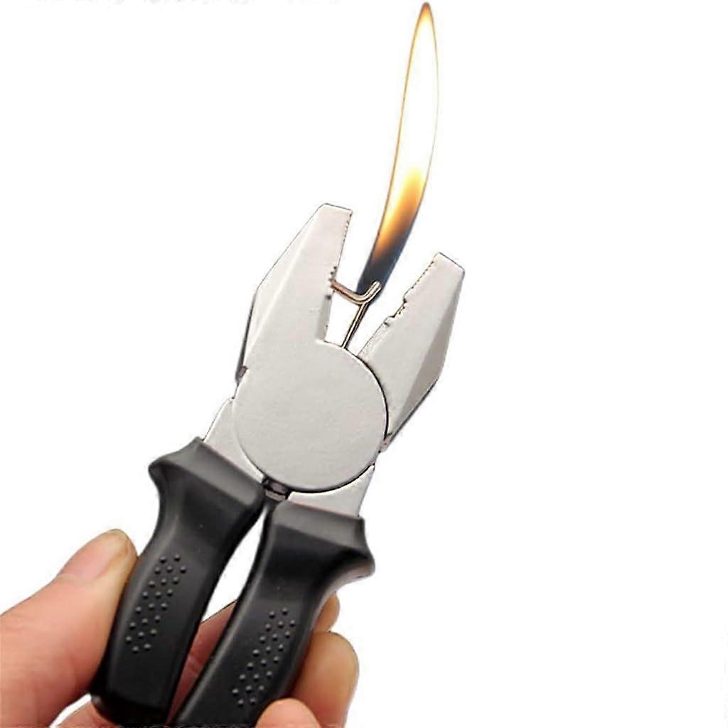 Pliers Shape Butane Torch Lighter, Refillable Adjustable Jet Flame, Windproof for BBQ Camping