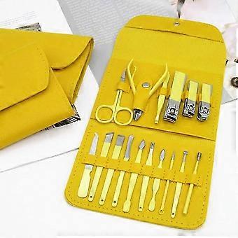 Precision Grooming 16-Piece Steel Manicure Kit with Nail Clippers & Tools, White Dinosaur