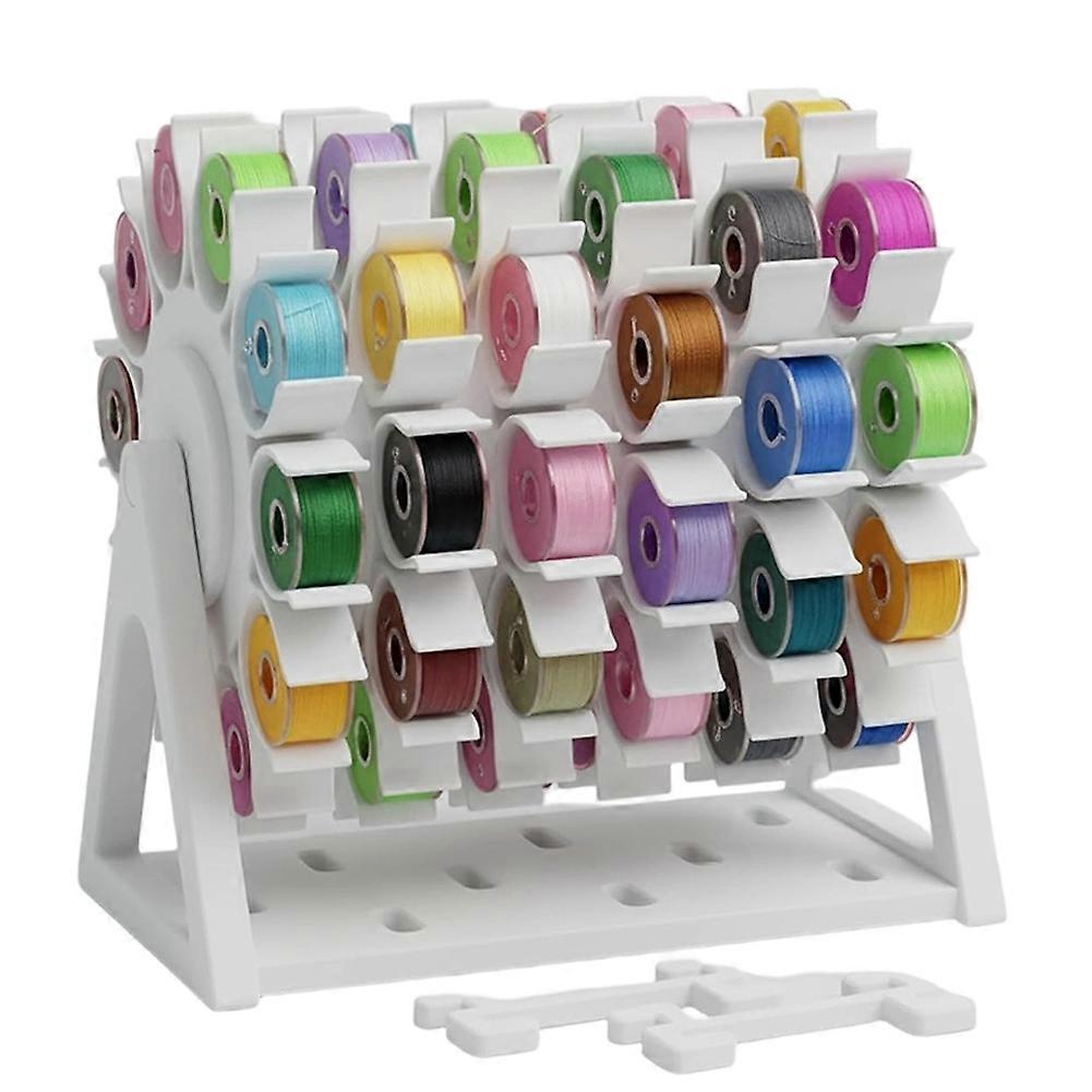 Rotating Bobbin Thread Organizer for 60 Bobbins, Space-Saving No-Tangle Storage Solution