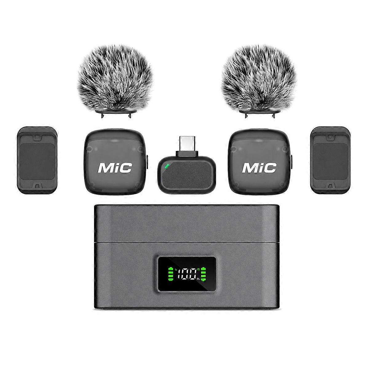 Lavalier Mic 2 in 1 Type-C Receiver with Charging Dock