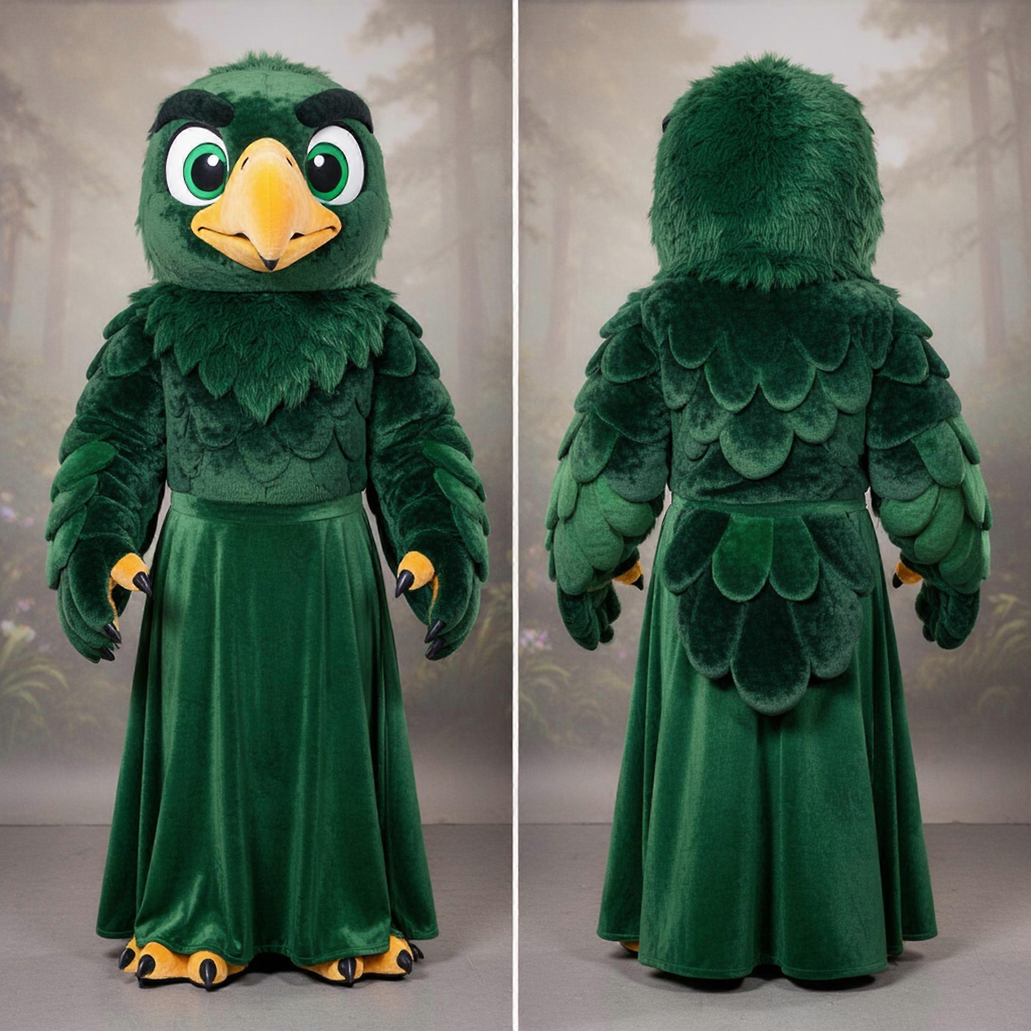 MASTICOT Forest Green Broad Winged Haasts Eagle Mascot