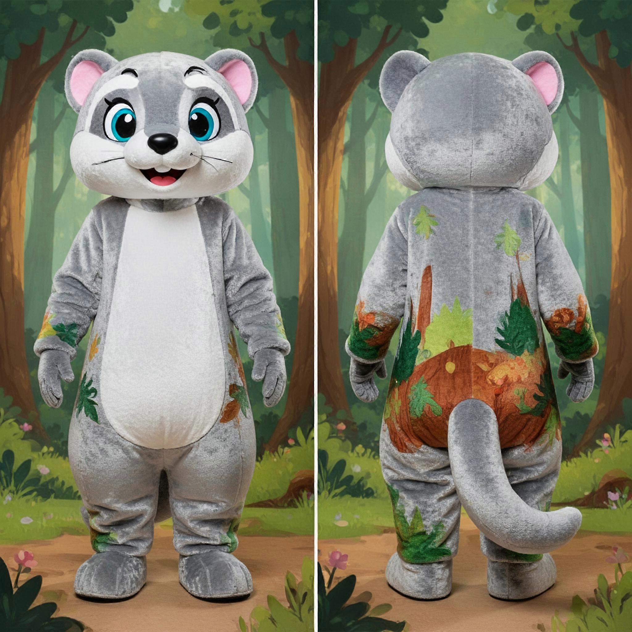 MASTICOT Silver Sleek Ferret Mascot