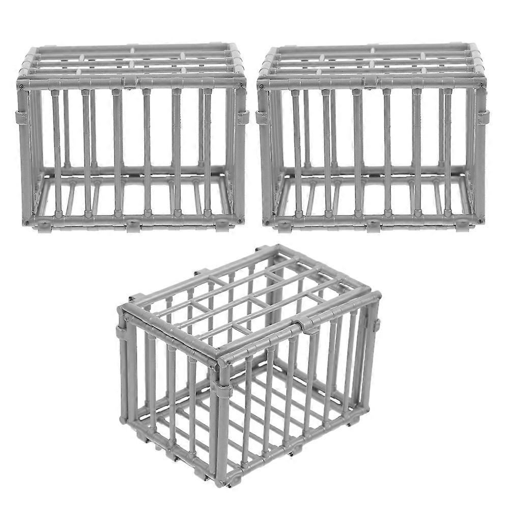 Pet Barrier Model Mini Cage Model for Toys 3Pcs Durable Plastic Kit