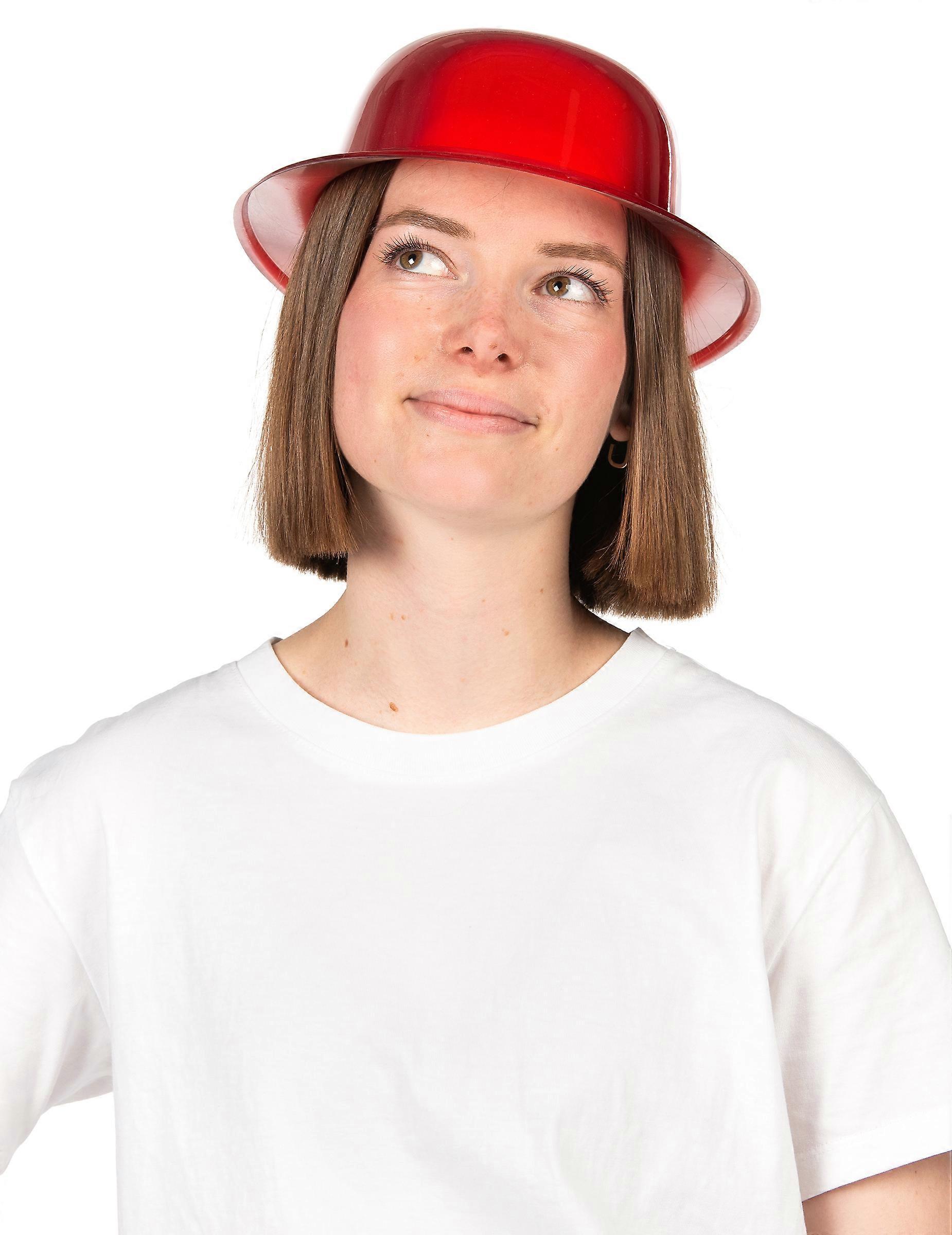 Chapeau melon rouge brillant