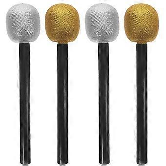Fake Microphone Toy Microphone for Kids Playing with 4Pcs Glitter Simulated Props
