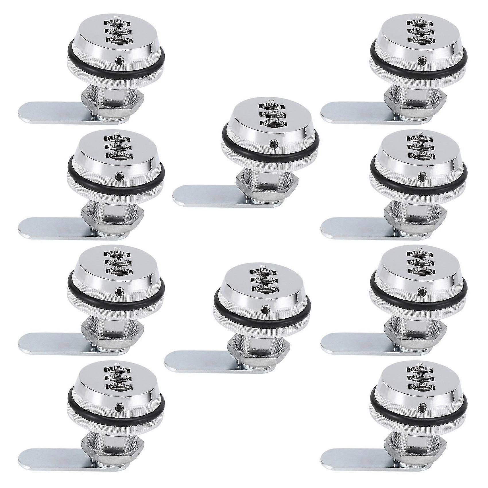 10x Alloy Code Combination Cam Lock Keyless Post Mail Box Cabinet Rv 3 Dial Silver