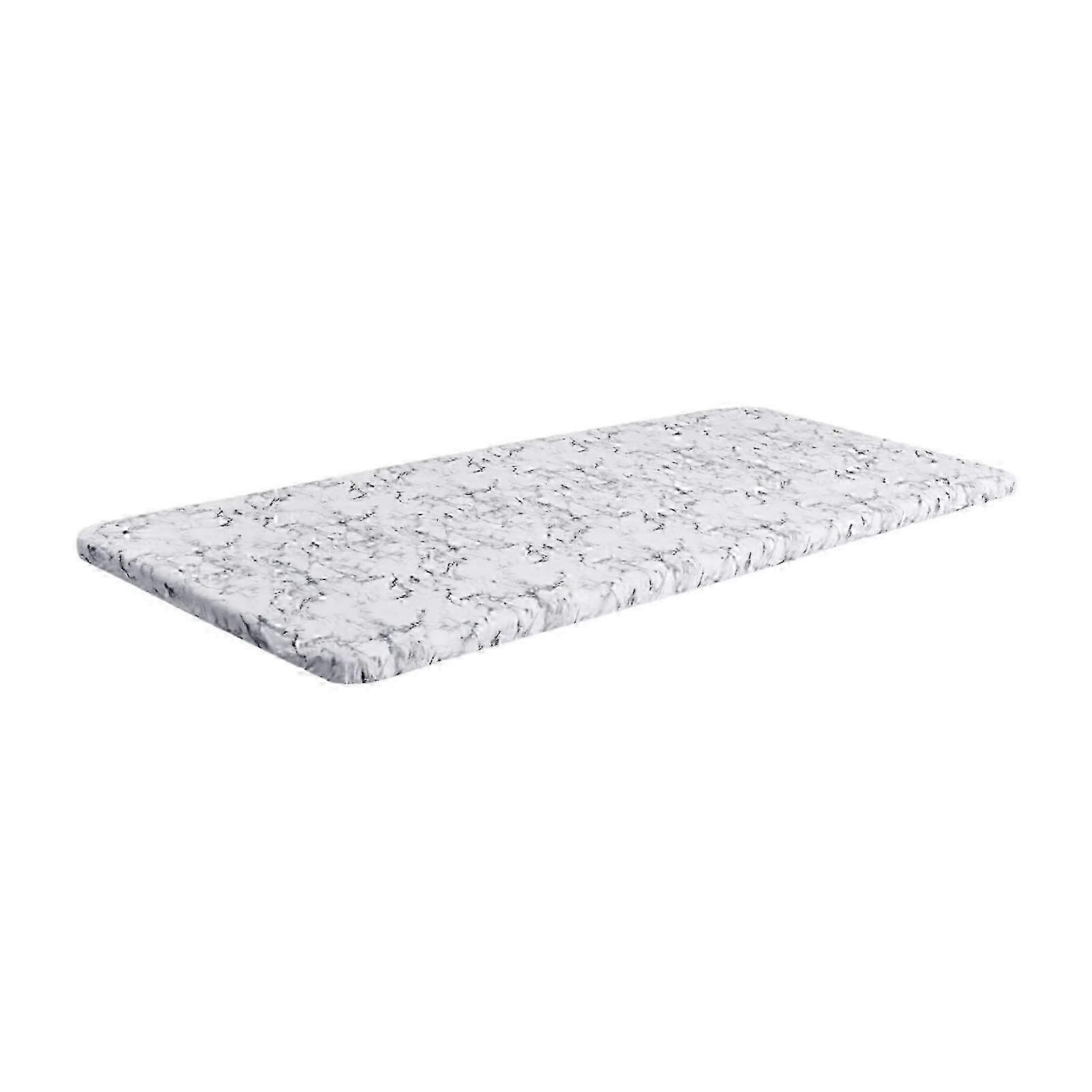 Rectangular PVC Tablecloth Marble Pattern Elastic Hem Oilproof for Indoor/Outdoor Patio Dining